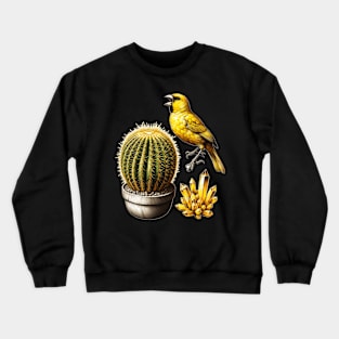 Desert Song: Cactus, Crystal, and Canary Crewneck Sweatshirt